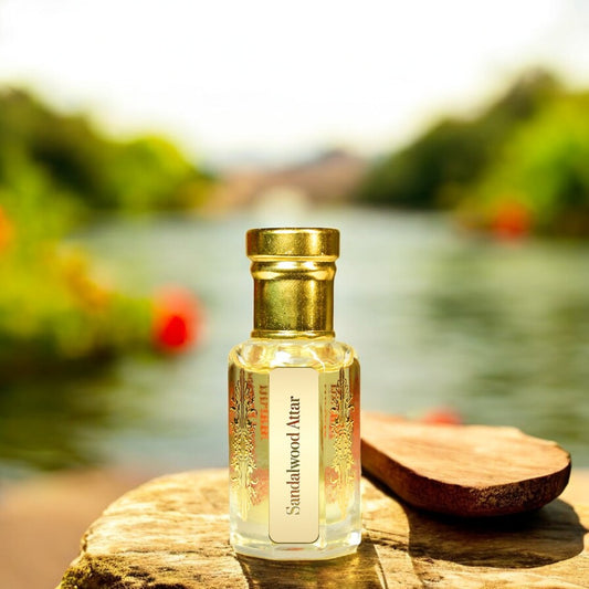 Sandalwood Attar Bottle – Pure Natural Chandan Perfume Oil from Kannauj by Maruti Natural Fragrances