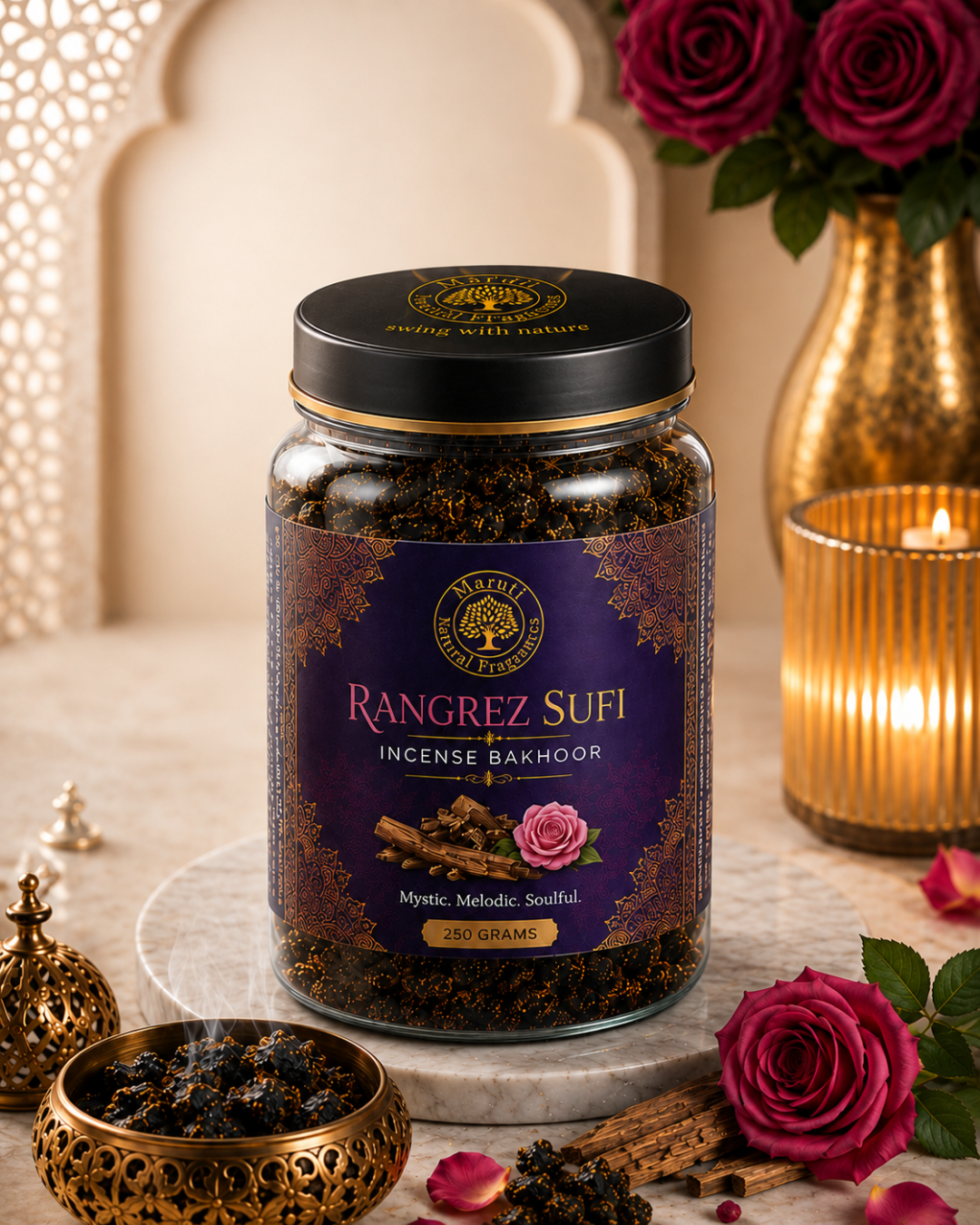 Rangrez Sufi Bakhoor – Premium Rose Oud Incense