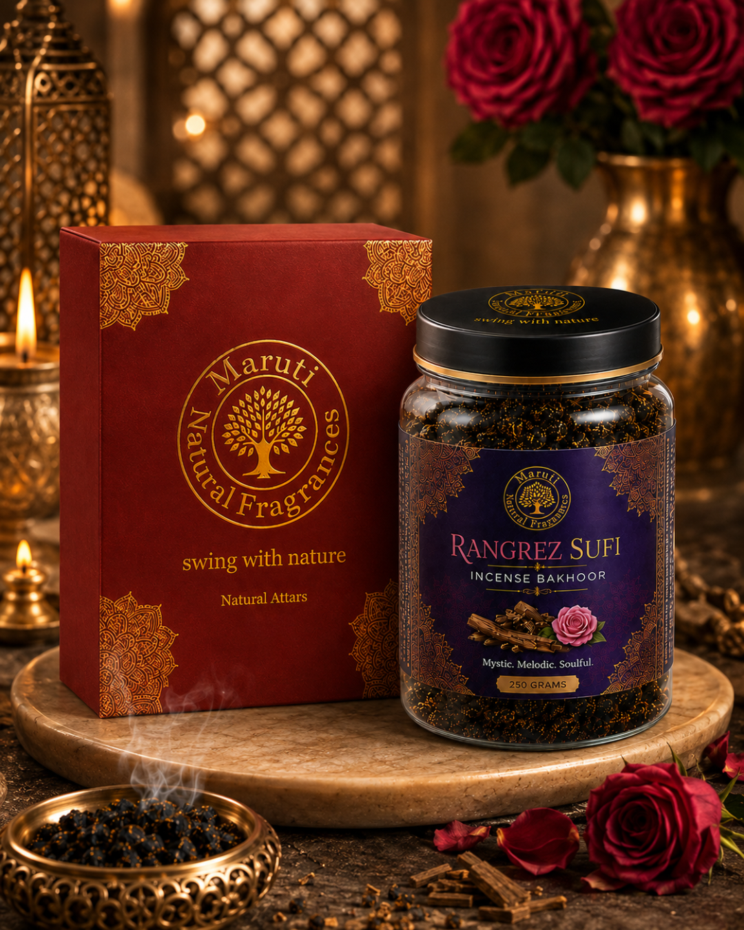 Rangrez Sufi Bakhoor – Premium Rose Oud Incense