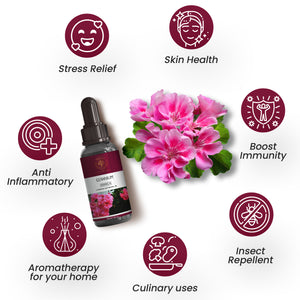 Pure Geranium Essential Oil – Natural Floral Oil for Skin & Aromatherapy
