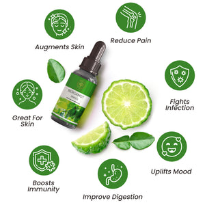 Pure Bergamot Essential Oil Bottle – Natural Citrus Aromatherapy Oil from Kannauj by Maruti Natural Fragrances