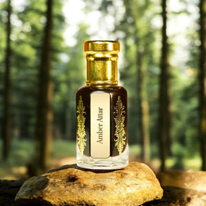 Amber Attar Bottle – Natural Woody Perfume Oil from Kannauj by Maruti Natural Fragrances