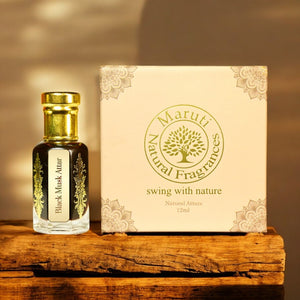 Black Musk Attar Bottle – Rich Oriental Perfume Oil from Kannauj by Maruti Natural Fragrances