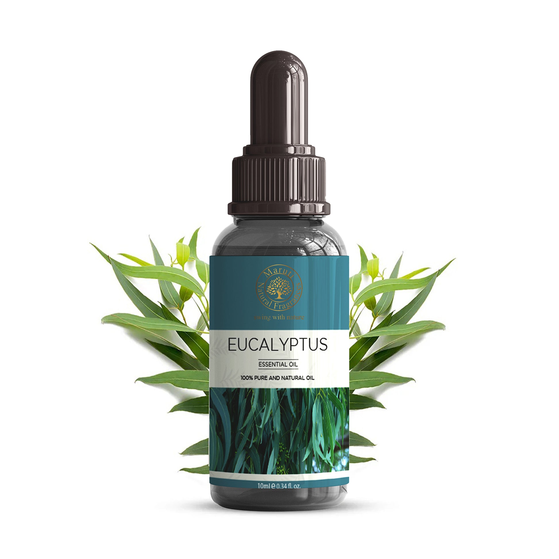 Pure Eucalyptus Essential Oil Bottle – Natural Refreshing Diffuser & Massage Oil from Kannauj by Maruti Natural Fragrances