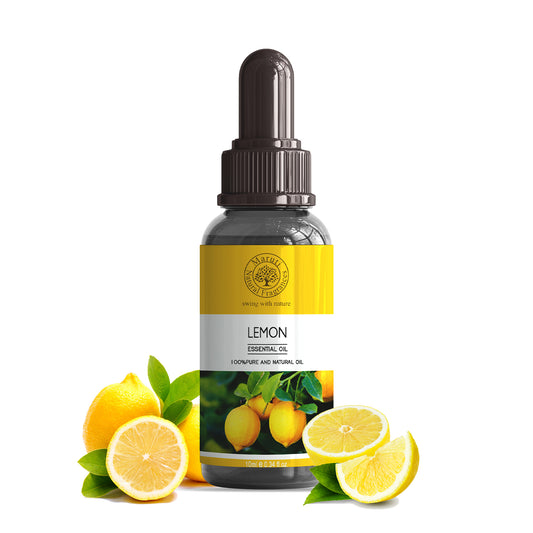 Pure Lemon Essential Oil Bottle by MNF Fragrances – Natural Citrus Aroma