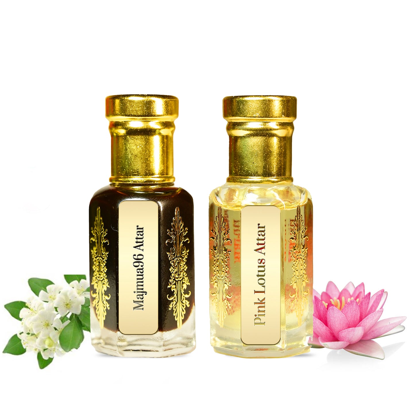 Majmua 96 & Pink Lotus Attar Combo by Maruti Natural Fragrances – natural perfume oil handcrafted in Kannauj