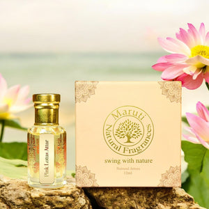 Pink Lotus Attar by Maruti Natural Fragrances – natural floral perfume oil handcrafted in Kannauj from lotus petals