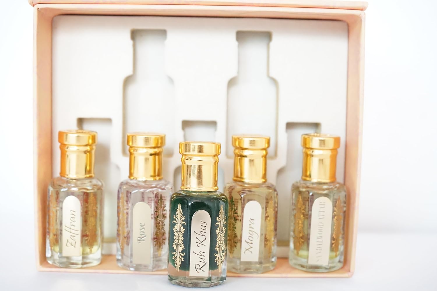Kannauj Attar Gift Box by Maruti Natural Fragrances – set of 5 pure natural perfume oils