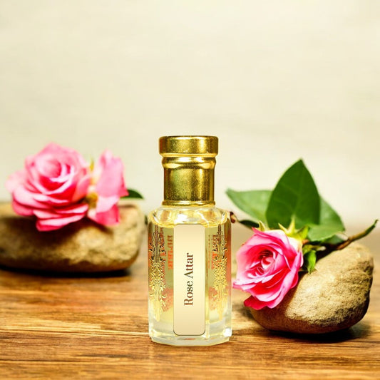 Rose Attar Bottle – Natural Damask Rose Perfume from Kannauj with Sandalwood Base
