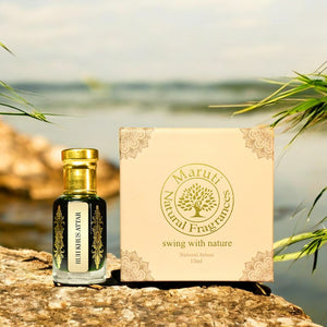 Ruh Khus Attar Bottle – Natural Vetiver Perfume Oil from Kannauj by Maruti Natural Fragrances