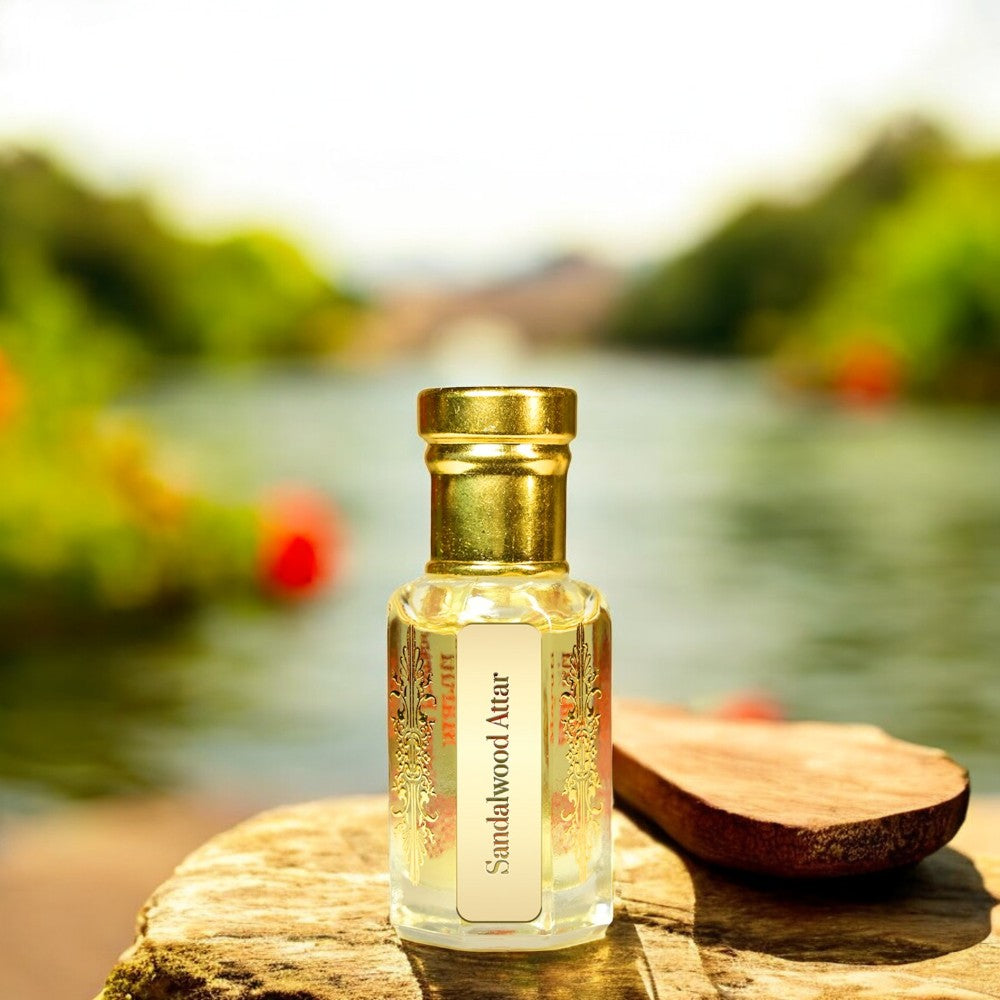 Sandalwood Attar Bottle – Pure Natural Chandan Perfume Oil from Kannauj by Maruti Natural Fragrances