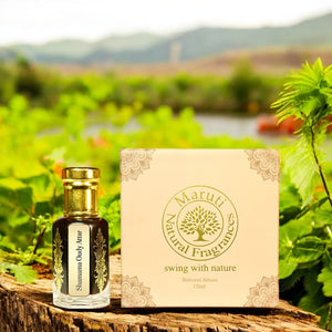 Shamama Oudy Attar Bottle – Natural Oud-Based Indian Perfume Oil from Kannauj by Maruti Natural Fragrances