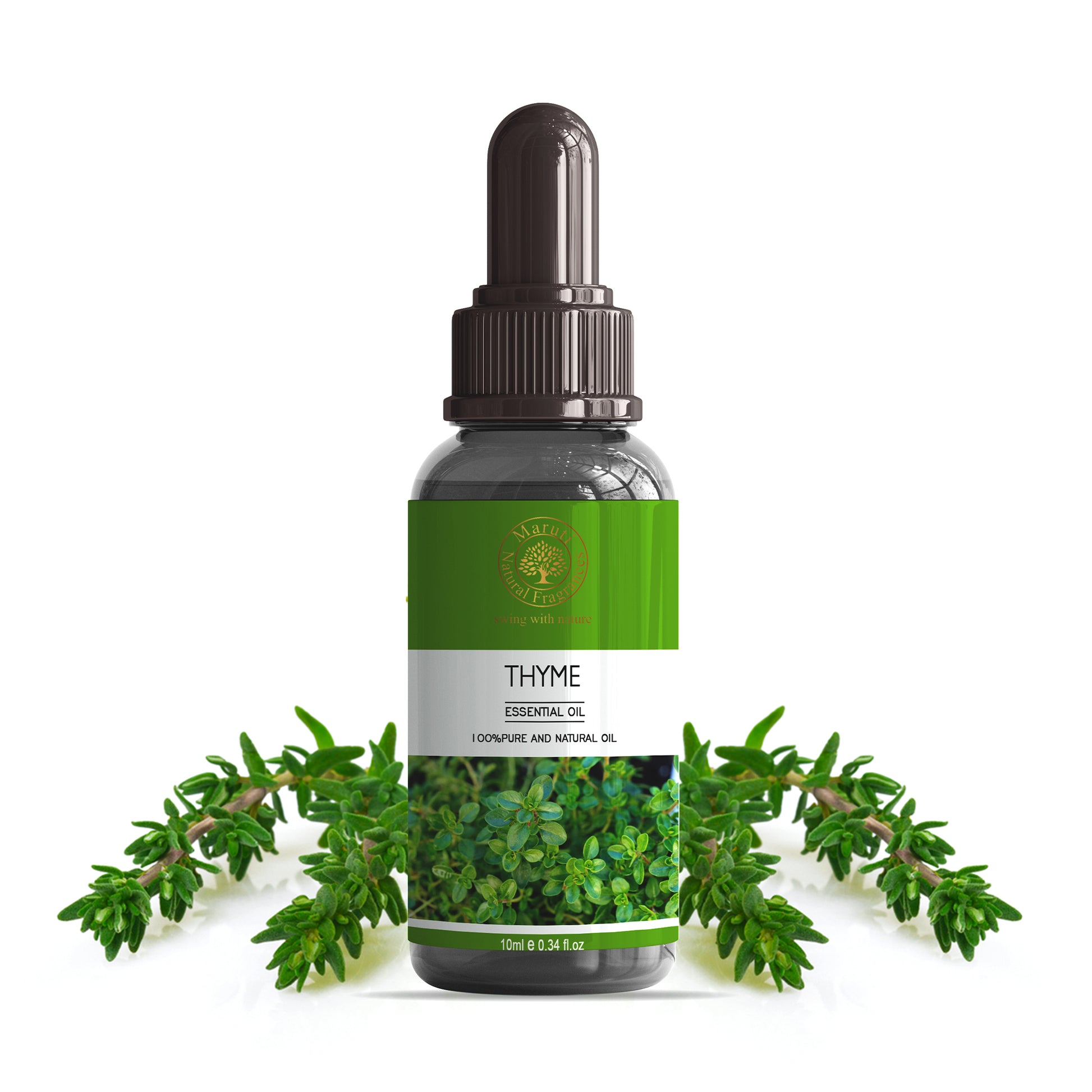 Thyme Essential Oil Bottle by Maruti Natural Fragrances – Pure Herbal Aroma Oil