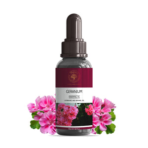 Pure Geranium Essential Oil Bottle – Natural Floral Aromatherapy Oil from Kannauj by Maruti Natural Fragrances
